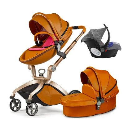 HKM-940051 3 in 1 Compact Baby Stroller with PU Zipper and Aluminium Alloy Frame - Versatile Travel System