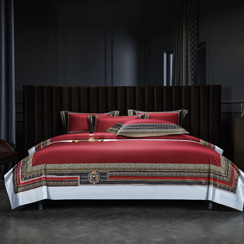 HKM-940179 Italian Court 140 Long-Staple Cotton Jacquard Four-Piece Bedding Set - Various Sizes Available