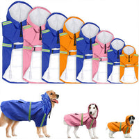 HKM-9403837 Waterproof Dog Raincoat with Reflective Cape for Large Breeds - Available in Multiple Sizes