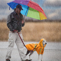 HKM-9403837 Waterproof Dog Raincoat with Reflective Cape for Large Breeds - Available in Multiple Sizes