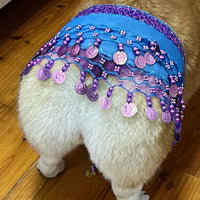 HKM-9404477 Enthusiastic Dog Fart Hip Scarf with Sequined Waist Chain in Multiple Colors