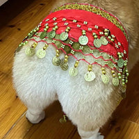 HKM-9404477 Enthusiastic Dog Fart Hip Scarf with Sequined Waist Chain in Multiple Colors