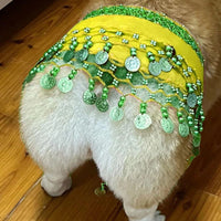 HKM-9404477 Enthusiastic Dog Fart Hip Scarf with Sequined Waist Chain in Multiple Colors