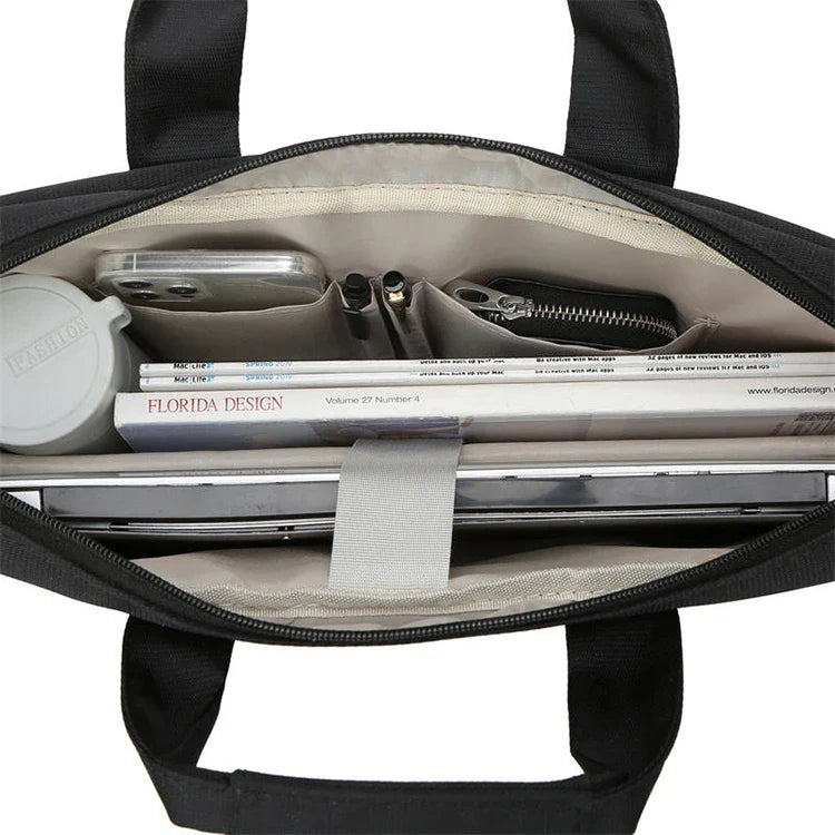 HKM-940563 Large Capacity Portable Laptop Tote Bag for 14-15.6 Inch Laptops - Black Laptop Case