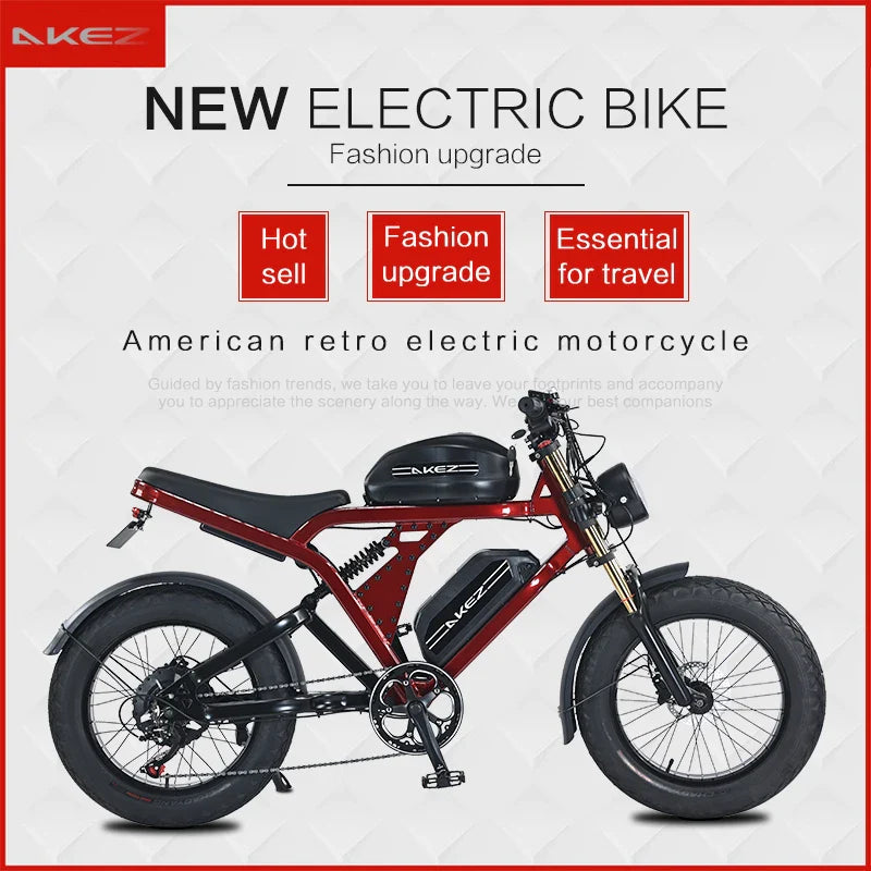 HKM-940563 Powerful 1500W Electric Bicycle with 7-Speed Gears and 20-Inch Fat Tires, Max Speed 50 km/h