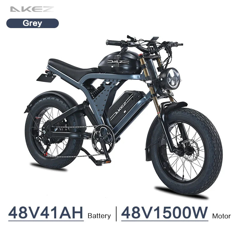HKM-940563 Powerful 1500W Electric Bicycle with 7-Speed Gears and 20-Inch Fat Tires, Max Speed 50 km/h