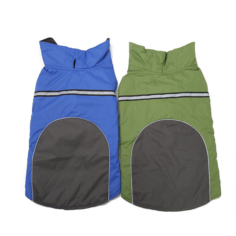 HKM-9406013 Waterproof and Warm Outdoor Jacket for Dogs in Blue, Orange, Army Green, Red