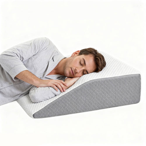 HKM-940691 Wedge Pillow with Memory Foam Support for Sleep, Reading, and Neck Relief