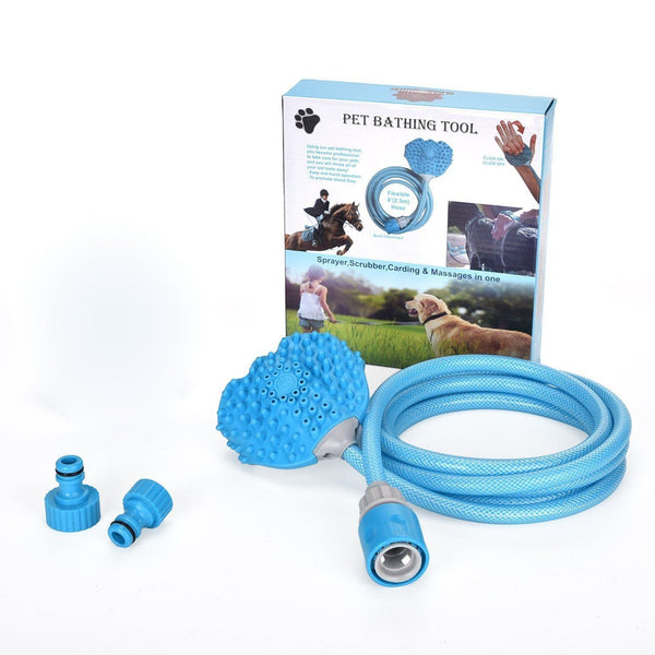 HKM-9407293 Wearable Pet Bathing Massage Gloves with Quick-Disconnect Hose Adapters and Control Button