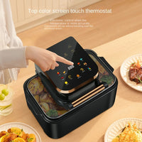 HKM-940755 12L Visual Air Fryer with Flip-Free Design, Multi-Function Deep Frying Pan, Electric Oven, Stainless Steel, 1700W