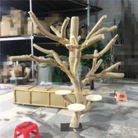 HKM-9408701 Cat Climbing Frame with Silk Flower Design and 1 Meter Lifting Ladder, Includes 50 Meter Hemp Rope