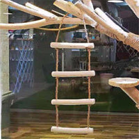HKM-9408701 Cat Climbing Frame with Silk Flower Design and 1 Meter Lifting Ladder, Includes 50 Meter Hemp Rope