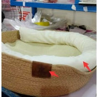 HKM-9409469 Rattan Cat Bed with Removable Pads - Stylish Hanging Basket for Cats of All Sizes