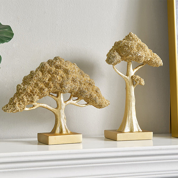 HKM-940947 Elegant Abstract Resin Tree Decoration for Creative Desk and Cashier Display