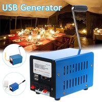HKM-941075 Hand Crank Generator with USB Charging - 20W Power, Metal Design, Compact & Portable