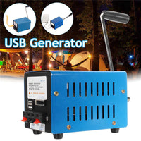 HKM-941075 Hand Crank Generator with USB Charging - 20W Power, Metal Design, Compact & Portable