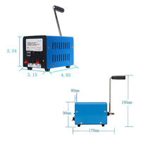 HKM-941075 Hand Crank Generator with USB Charging - 20W Power, Metal Design, Compact & Portable