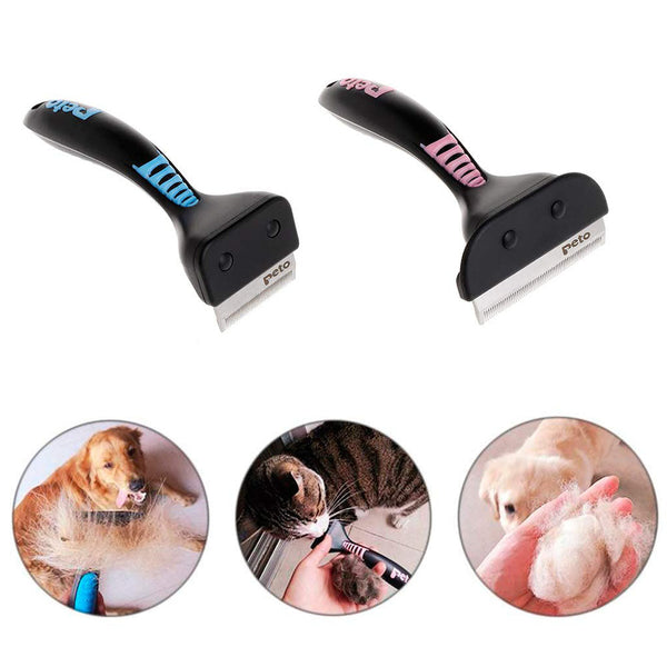HKM-9411005 Pet Grooming Comb for Cats and Dogs - Blue and Pink, 160mm x 75mm