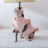 HKM-9411773 Pet Princess Style Skirt with Rainbow Flying Sleeves in Light Pink, Anti-Hair Loss German Velvet, Sizes XS-XXL
