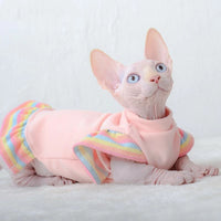 HKM-9411773 Pet Princess Style Skirt with Rainbow Flying Sleeves in Light Pink, Anti-Hair Loss German Velvet, Sizes XS-XXL