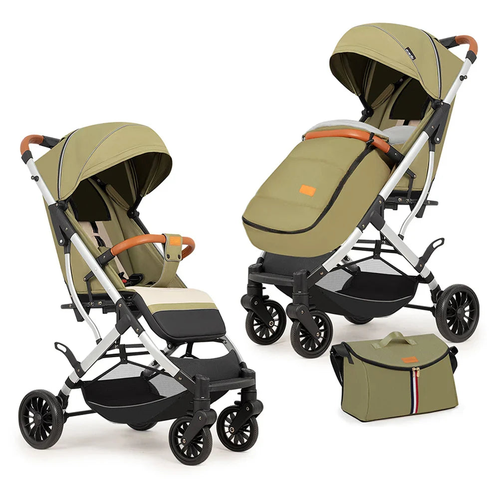 HKM-941203 Compact Lightweight Baby Stroller with Carbon Steel Frame, One-Hand Foldable Design for Travel