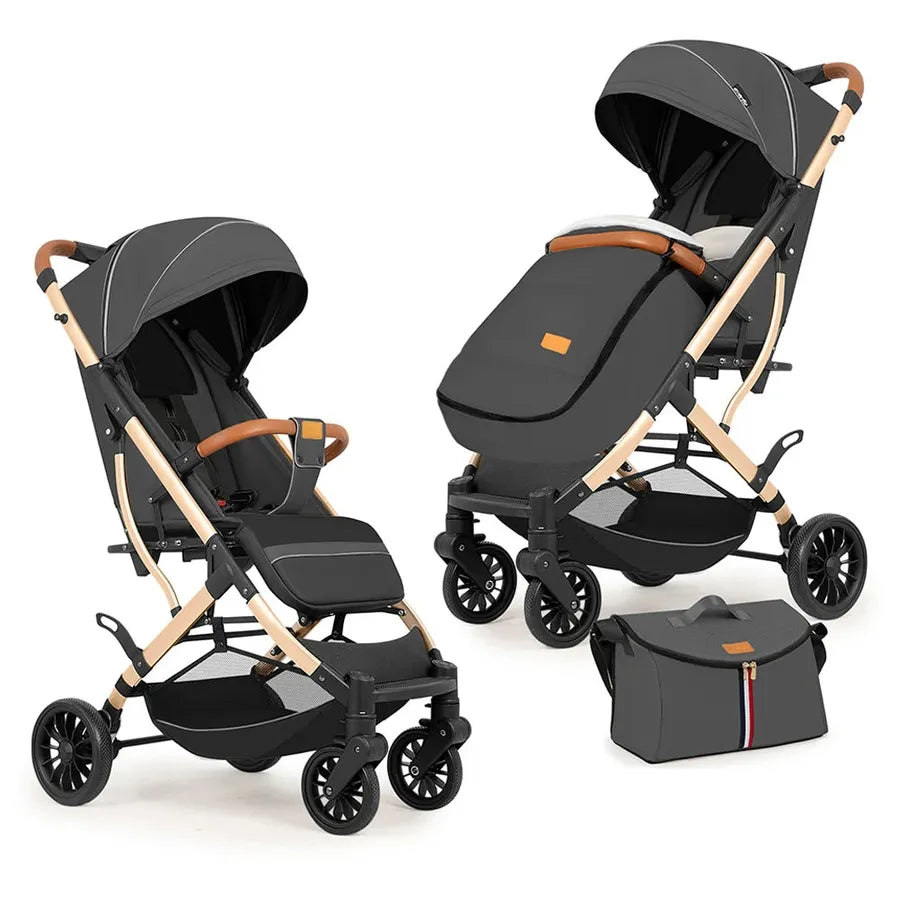 HKM-941203 Compact Lightweight Baby Stroller with Carbon Steel Frame, One-Hand Foldable Design for Travel