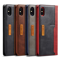 HKM-941267 Leather Flip Wallet Case for Card Protection - Simple Retro Design