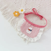 HKM-9412797 Adorable Cartoon Bunny Bib for Pets, Cotton Saliva Towel in Four Colors