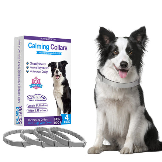 HKM-9413181 4-Pack Monochrome Dog Anxiety Relief Soothing Collars - TPR Material, Chinese Style