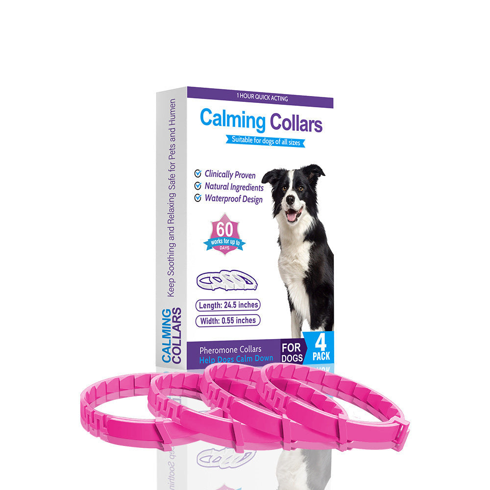 HKM-9413181 4-Pack Monochrome Dog Anxiety Relief Soothing Collars - TPR Material, Chinese Style