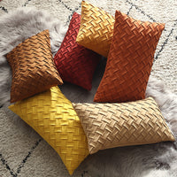 HKM-941395 Buckskin Woven Cushion Cover - Soft Flannel Pillowcase in Multiple Sizes 30x50cm & 45x45cm