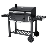 HKM-941523 Heavy-Duty Outdoor Charcoal Grill Smoker with Side Shelf and Adjustable Height