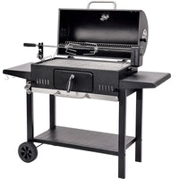 HKM-941523 Heavy-Duty Outdoor Charcoal Grill Smoker with Side Shelf and Adjustable Height