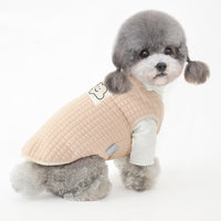 HKM-9415741 Warm Velvet Vest for Puppies in Dark Apricot and Pink - Soft Leather Material, Multiple Sizes Available