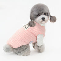 HKM-9415741 Warm Velvet Vest for Puppies in Dark Apricot and Pink - Soft Leather Material, Multiple Sizes Available