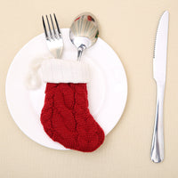 HKM-941779 Christmas Knitted Cutlery Holders for Forks and Knives - 11x7cm