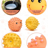 HKM-9418429 Interactive Squeaky Dog Toys - Soft Latex Animal Balls for Fetch and Dental Health