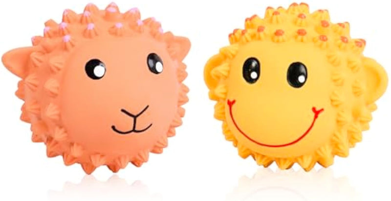 HKM-9418429 Interactive Squeaky Dog Toys - Soft Latex Animal Balls for Fetch and Dental Health