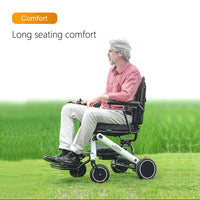 HKM-942035 Folding Electric Wheelchair with Heavy-Duty Aluminum Alloy Frame, 20km Range, and Dual 24V Motors