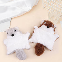 HKM-9420605 Plush Flying Squirrel Cat Teaser Toy with Ringing Sound, Brown and Gray