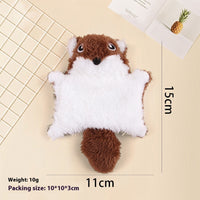 HKM-9420605 Plush Flying Squirrel Cat Teaser Toy with Ringing Sound, Brown and Gray