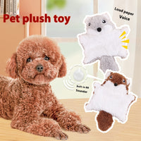 HKM-9420605 Plush Flying Squirrel Cat Teaser Toy with Ringing Sound, Brown and Gray
