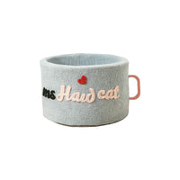 HKM-9420989 Cozy Plush Pet Kennel Teacup Bed - Removable & Washable, All Seasons, Pink, Khaki, Light Blue - Sizes S & M