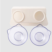 HKM-9421117 Tilted Cat Ear Design Bowl for Cervical Vertebra Protection - White, PP Base and AS Bowl Material