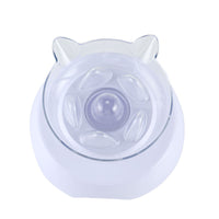 HKM-9421117 Tilted Cat Ear Design Bowl for Cervical Vertebra Protection - White, PP Base and AS Bowl Material