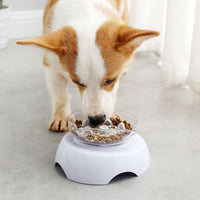 HKM-9421117 Tilted Cat Ear Design Bowl for Cervical Vertebra Protection - White, PP Base and AS Bowl Material