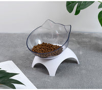 HKM-9421117 Tilted Cat Ear Design Bowl for Cervical Vertebra Protection - White, PP Base and AS Bowl Material