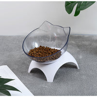 HKM-9421117 Tilted Cat Ear Design Bowl for Cervical Vertebra Protection - White, PP Base and AS Bowl Material