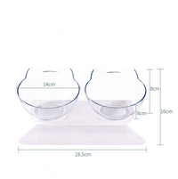 HKM-9421117 Tilted Cat Ear Design Bowl for Cervical Vertebra Protection - White, PP Base and AS Bowl Material