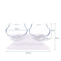 HKM-9421117 Tilted Cat Ear Design Bowl for Cervical Vertebra Protection - White, PP Base and AS Bowl Material
